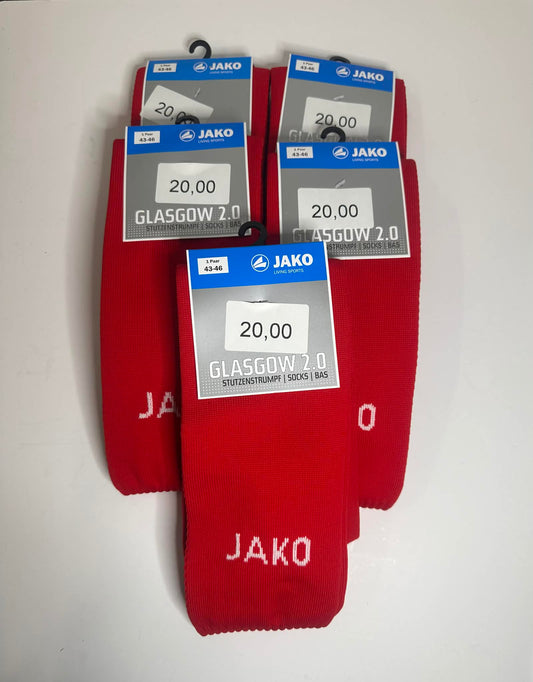 5 par JAKO fodboldstrømper i røde