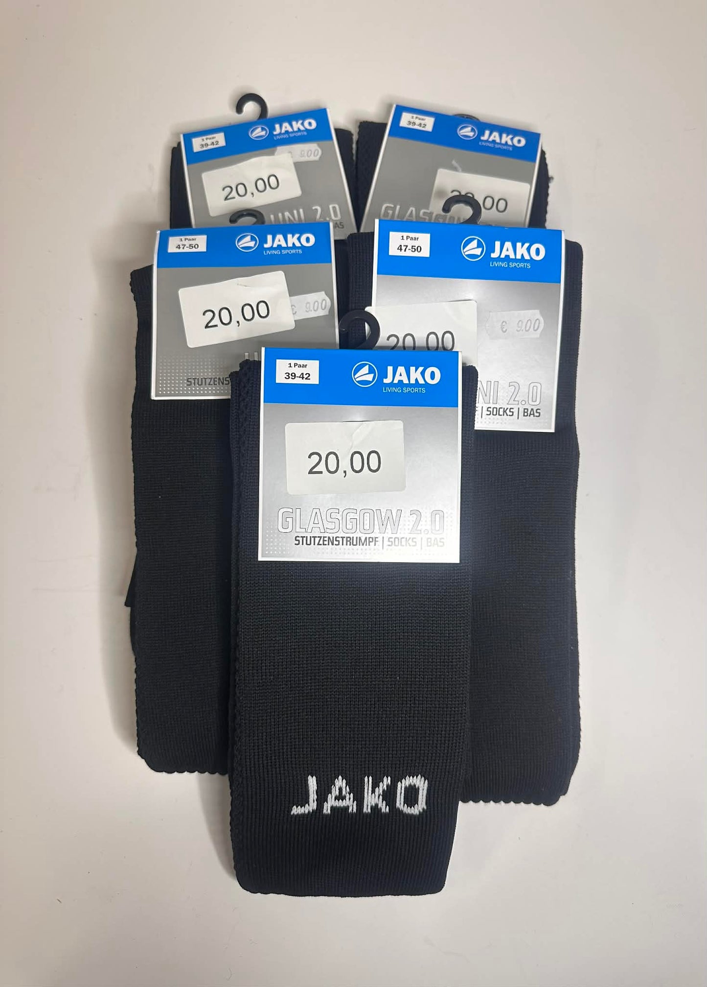 5 par JAKO fodboldstrømper i sort